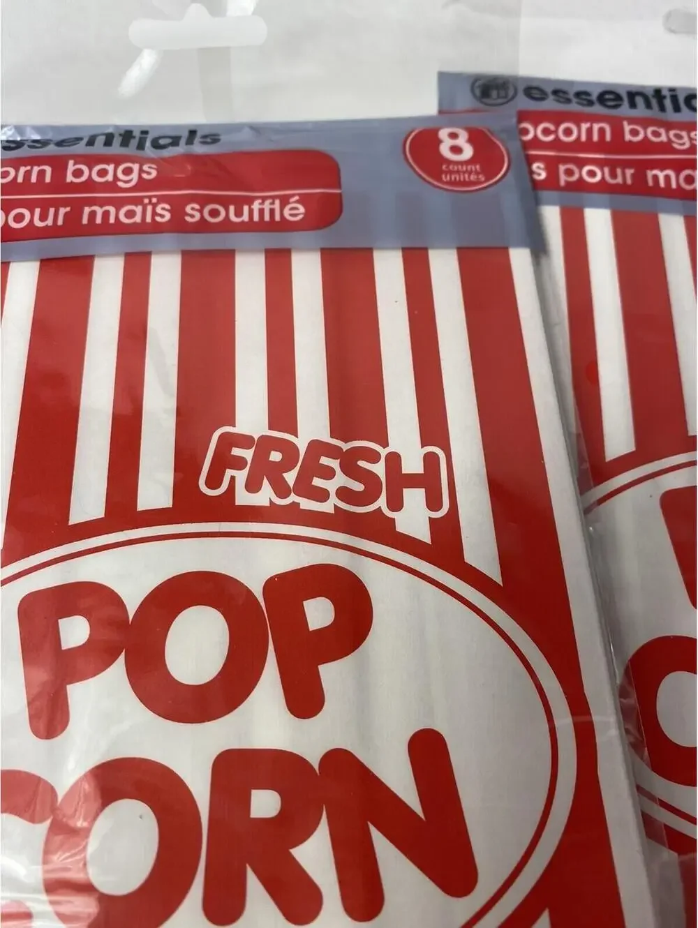 Popcorn Serving Bags, Fun Movie Night Disposable Popcorn Bags Red & White New